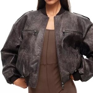 Casey Faux Leather Biker Jacket Size M NWOT